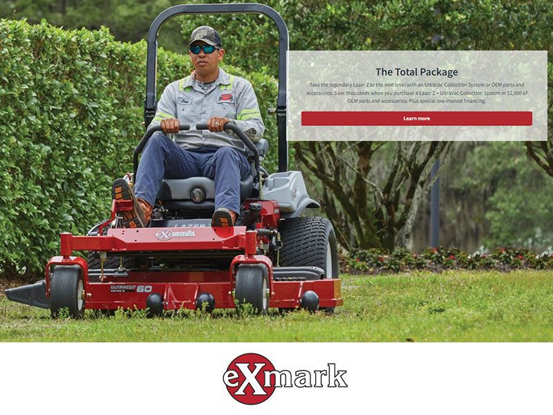 Exmark - The Total Package: Save Thousands When You Purchase a Lazer Z + UltraVac Collection System or $2,000 of Exmark Original Parts & Accessories