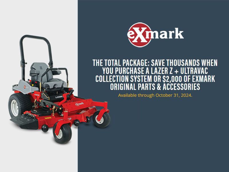 Exmark - The Total Package: Save Thousands When You Purchase a Lazer Z + UltraVac Collection System or $2,000 of Exmark Original Parts & Accessories