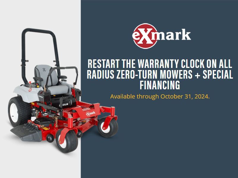 Exmark - Restart the Warranty Clock on All Radius Zero-Turn Mowers + Special Financing