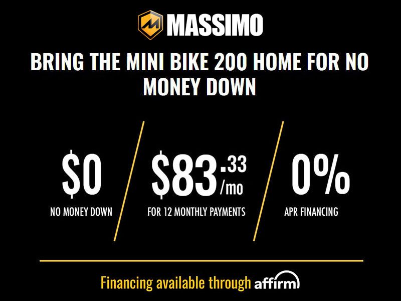 Massimo - Bring The Mini Bike 200 Home for No Money Down