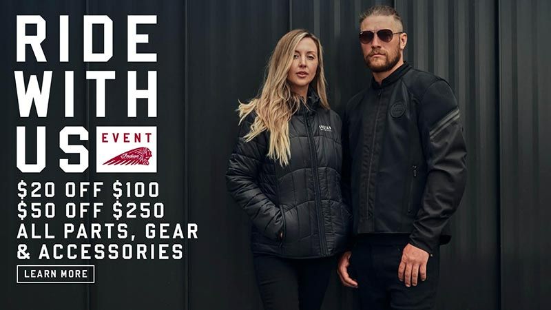 Indian Motorcycle - $20 Off $100 OR $50 Off $250