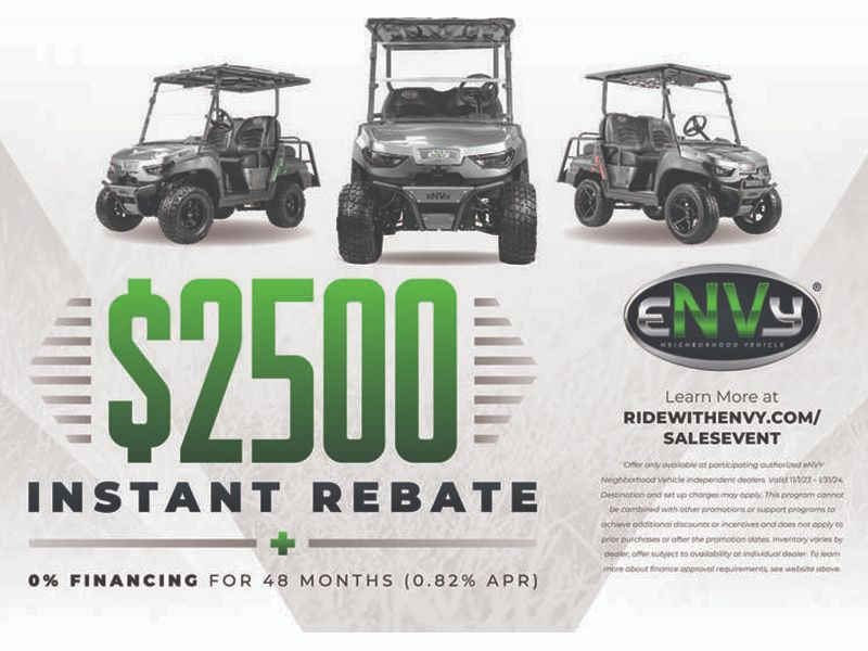 eNVy Electric Neighborhood Vehicle - $2,500 Instant Rebate + 0% Financing for 48 Months