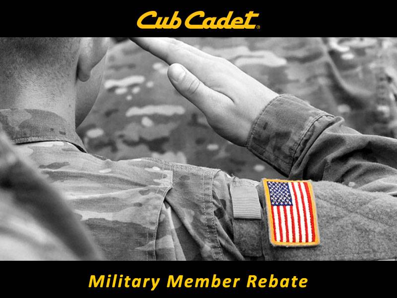 Cub Cadet Cub Cadet Military Member Rebate Promotion Details 