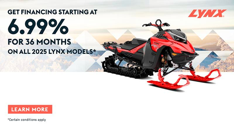 LYNX - Get financing starting at 6.99% for 36 months on all 2025 Ski-Doo and Lynx models