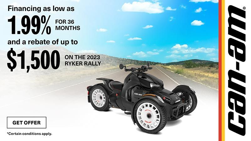 Can-Am - Get A $1,500 Rebate And Financing As Low As 1.99% For 36-Months On Select 2023 3-Wheel Models