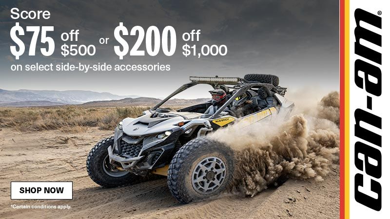 Can-Am - Get $75 off $500 OR $200 off $1000 purchase of SSV Accessories