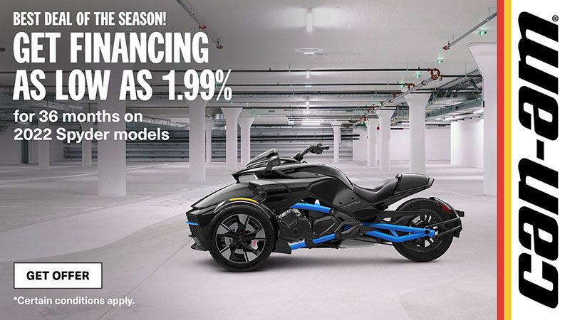 Can-Am - Financing as low as 1.99% for 36 months on 2022 Can-Am Spyder Models