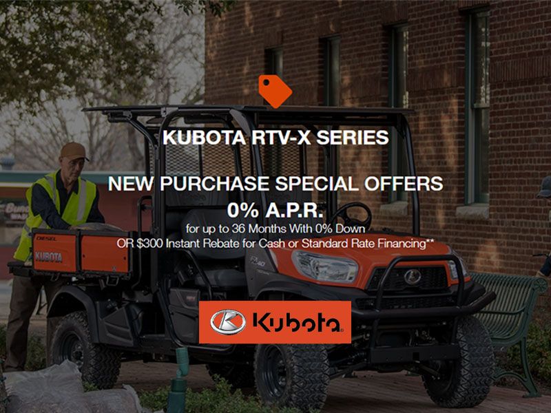 Kubota - RTV-X Series - New Purchase Special Offers