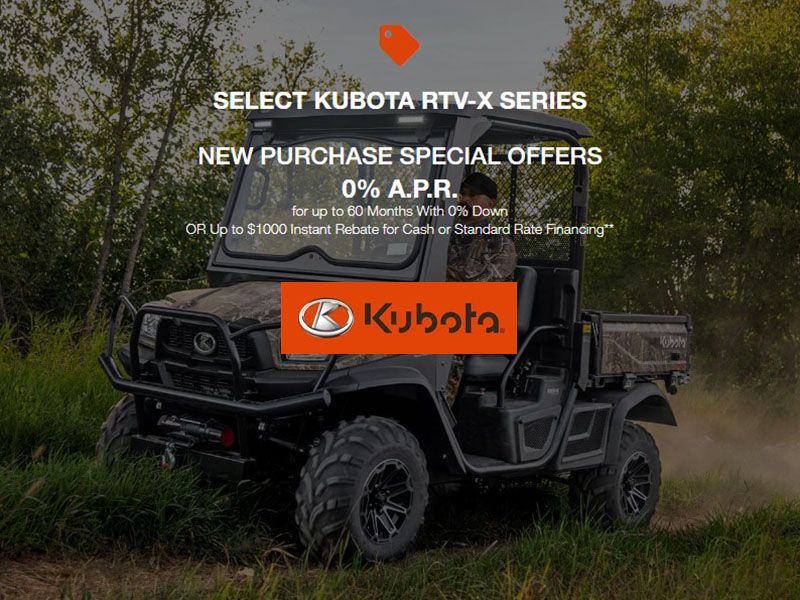 Kubota - RTV-X Series - New Purchase Special Offers