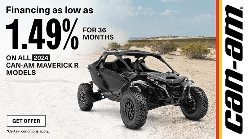 Can-Am - Financing as low as 1.49% for 36-months on select 2024 Can-Am Maverick R Models