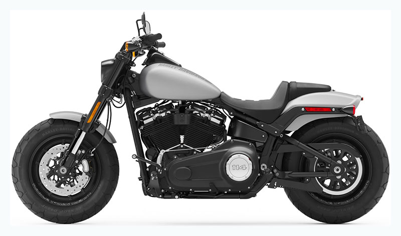 New 2020 Harley Davidson Fat Bob 114 Barracuda Silver Denim Motorcycles In Hico Wv