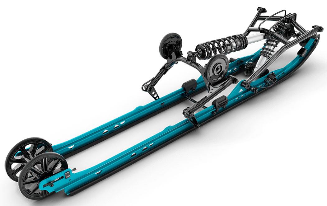 FOR TECHNICAL RIDING: PPS² DS+ rear suspension for deep snow - PPS² DS+ rear suspension is designed for deep snow. It's simple and lightweight construction, combined with a low angle of attack, improves handling and performance. - Photo 6